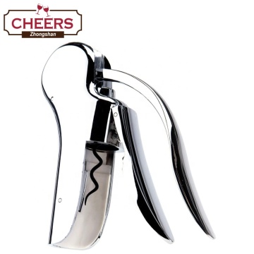 Compact Chrome Finish Lever Pull Corkscrew Set with Foil Cutter
