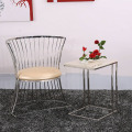 No folded modern dinning chair with stainless steel frame
