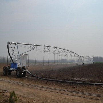 Automated, fixed-point shutdown, furrow guiding system sprinkler irrigation machine Aqualine