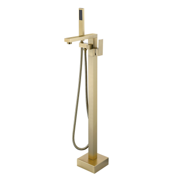 Floor Mounted Single Handle Free Standing Bathtub Faucet with Hand Shower
