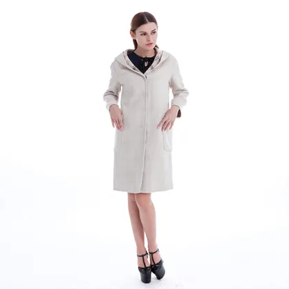 Plaid long double-sided woolen coat