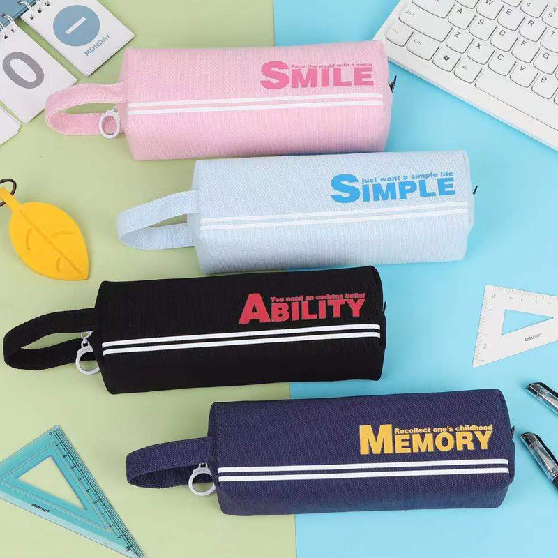 Custom word style canvas pencil case