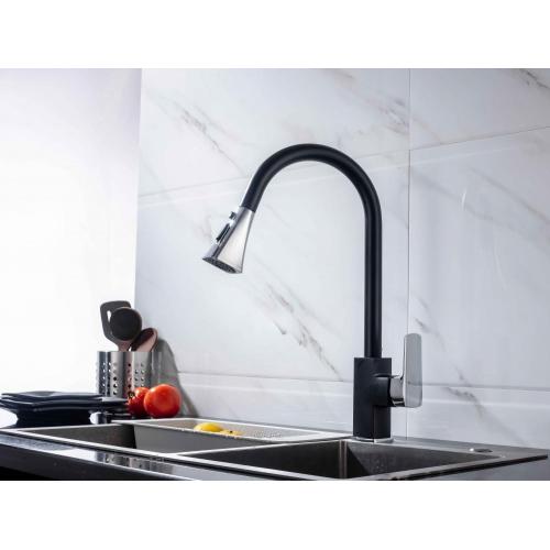 Modern Style Brass Pull Down Sink Kitchen Faucet