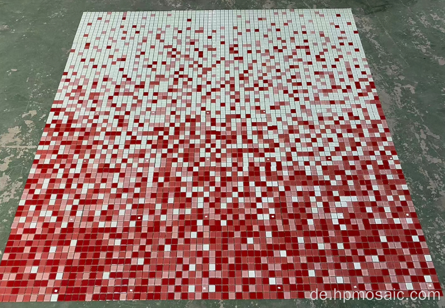 Red Mix White Gradient Glass Mosaic Fliesen