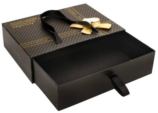 Shoe Box Sliding Drawer Box With Ribbon Handle