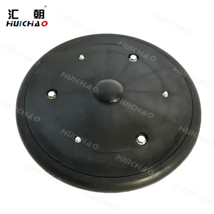 Rubber closing wheel assembly for John Deere