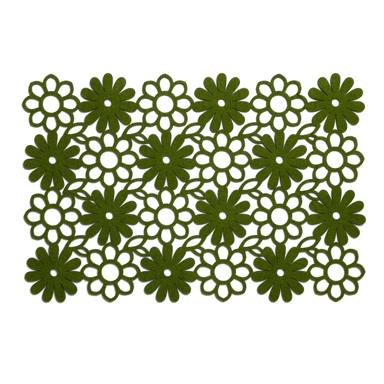 Green Daisy Felt Table Placemat