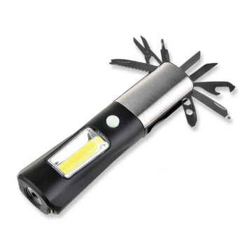 ไฟฉาย LED Magnetic Multi-Tool และแสงสว่างพร้อมเทคโนโลยี COB ที่ใช้แบตเตอรี่และชุดอุปกรณ์ถอดออกได้