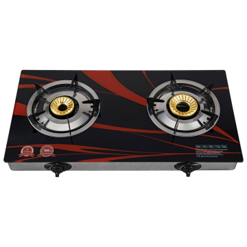 Hot Sales High Quality Economic Double Burner Lpg Ng Gas Stoves Black Table Household Tempred Glass Free Spare Parts 730x378x135