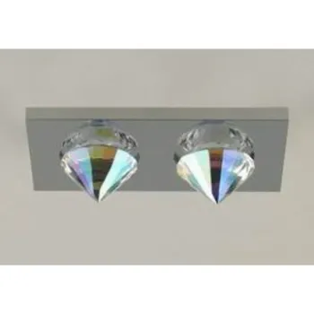 Chrome Aluminum & Clear Crystal LED Spotlight, 1W, CE
