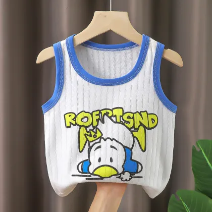 Cotton Cartoon Sleeveless Tank Tops for Kids
