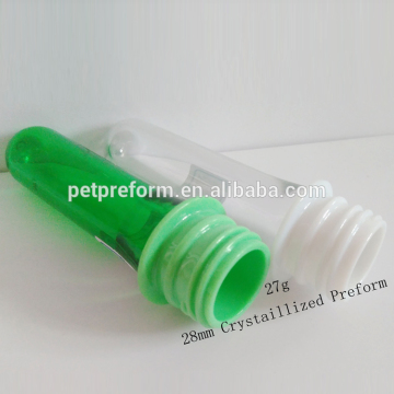 Juice bottle hot fill crystallized pet preform