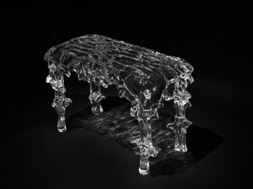 Tomiyama Flowing Water Crystal Piano Stool Bench