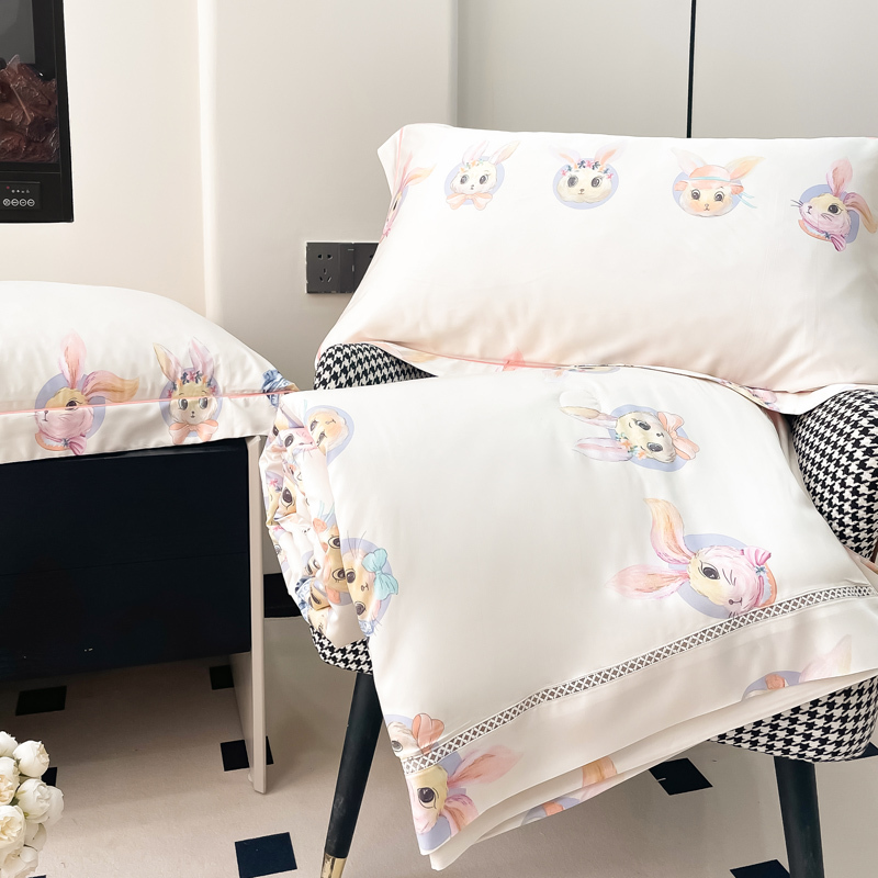 Cute Pattern Modal Bedding Set - Fresh Small Design 4pcs Comforter Sheet