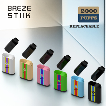 Лучший смену одноразовый вейп Pod 2000 Puffs Breze