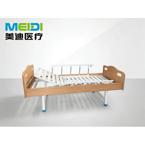 Economic Single Crank Hospital Bed for Clinic Home Care with MDF Board and Wheels
