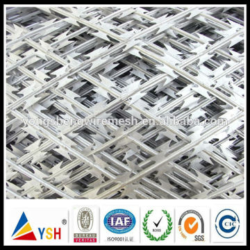 Galvanized concertina razor barbed wire cross type BTO-22 (23 years manufacturer factory)