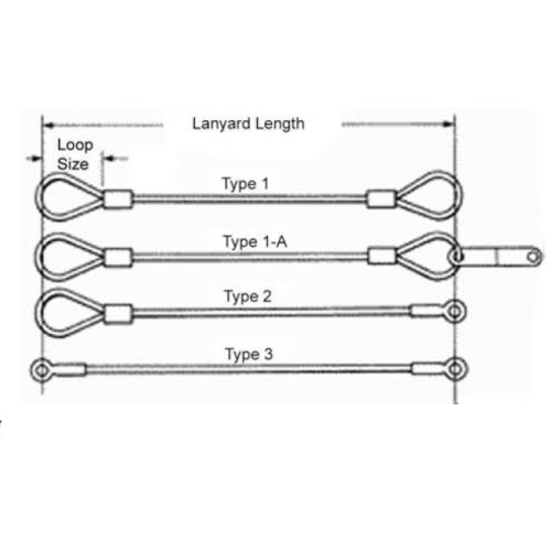 Cordones de cuerda de alambre con lengüeta de bucle