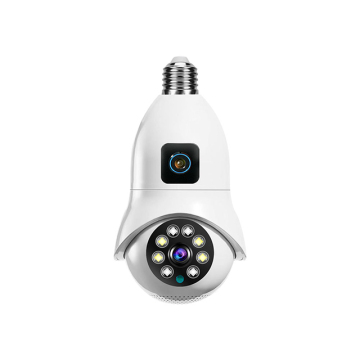 PAGATAH V380 Dual Lens 4MP Bulb Camera - IP WiFi CCTV Bulb E27 Socket Dome Wireless Light Bulb Camera with Auto Tracking for Outdoor