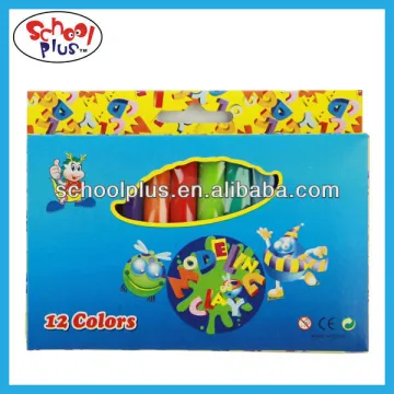 12 colors non-toxic modeling clay packed in blister card