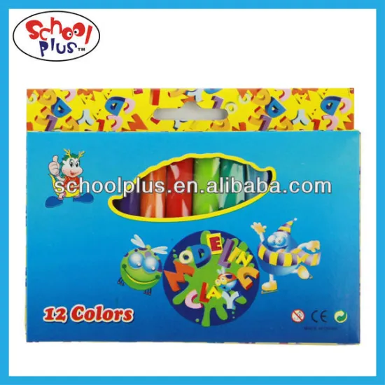 12 colors non-toxic modeling clay packed in color box