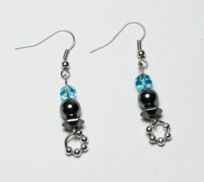 Hematite Sword Earring with silver colour finding