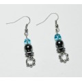 Hematite Sword Earring with silver color finding