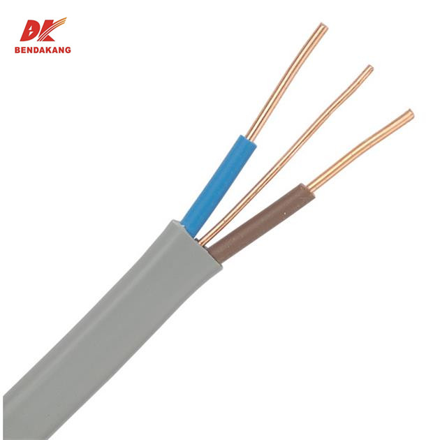 BS6004 PVC aislado aislado con cable doble y tierra