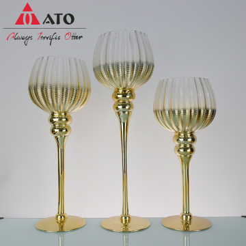 Ato Golden Glass Candle Holder Glass لحضور حفل زفاف