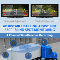 10.36 inch 4 channel vehicle monitor system with 2.5D touch/MP5/Bluetooth/FM /mobile phone interconnection/voice control