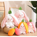 Strawberry Rabbit Throw Pillow doll dual purpose