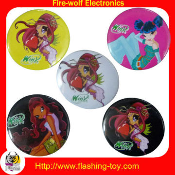 Tin / Plastic / Metal Promotional Pin, Button Rectangular, Oval 3d Flashing Badge
