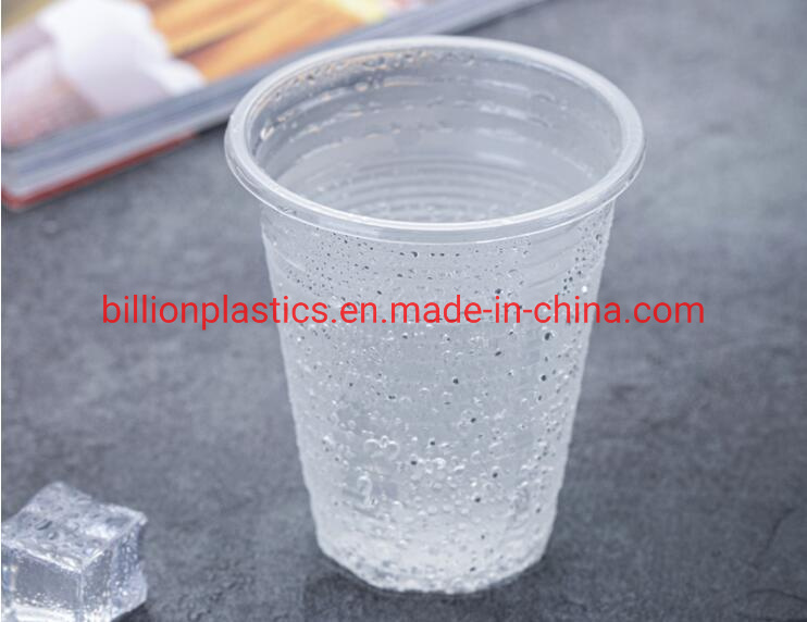 Transparent Black Plastic Spoons Disposable Plastic PP Cups for Drinks Juice or Coffee