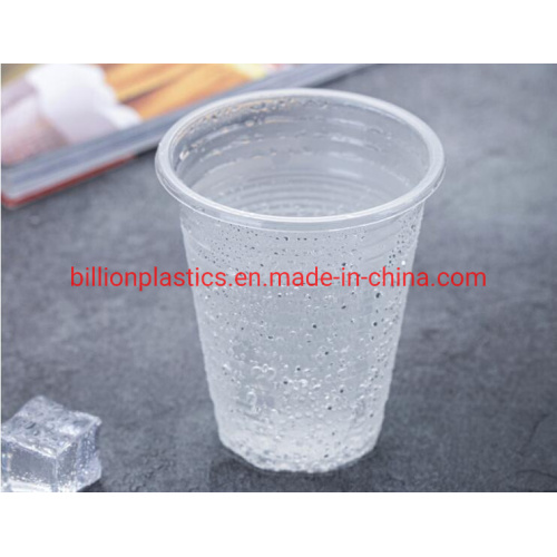 Transparent Black Plastic Spoons Disposable Plastic PP Cups for Drinks Juice or Coffee