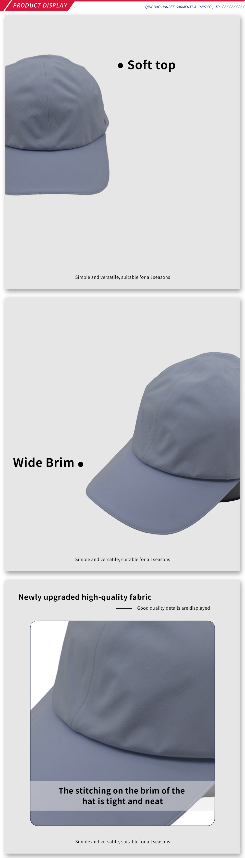 Slate Blue Seamless Baseball Cap