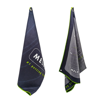 Customizable Logo Golf Microfiber Waffle Pattern Towel with Putter Standing Grid and Buckle Hook