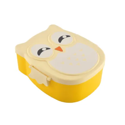 Children Lunch Box , Cute Cartoon Owl Student plastic Lunch Box Container