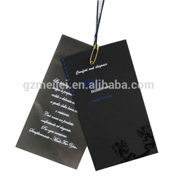 black paper hang tag for apparel