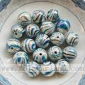 AB finished acrylic round beads with grain