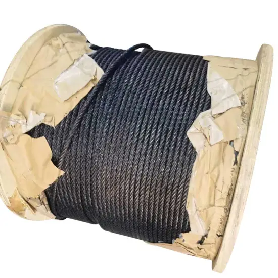 Black Grease-Coated Cable: 6x19/6x36+WR Galvanized Steel Wire Rope for Hoist Crane Applications in Peru Market