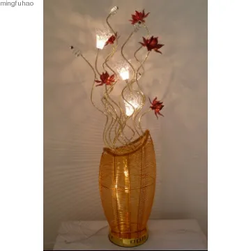 Golden vase flower dressing table lamp