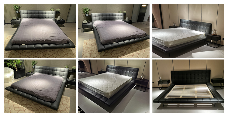 C573 Poesy High Quality Genuine Leather Bed With Modern Style 1 Jpg