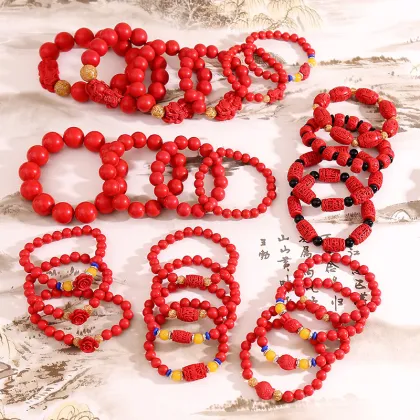 Pixiu Natural Stone Bracelet for Feng Shui Wealth and Luck