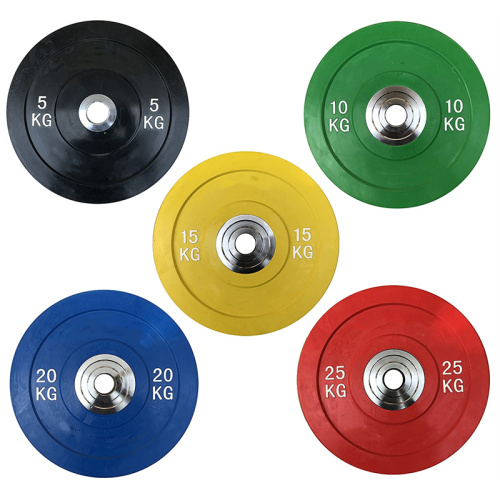 Placas de goma color placas de pesa olímpica placa de peso