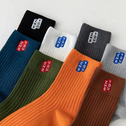 Customize Your Own Novelty Embroidery Sock Pattern with Logo: Unisex Crew Cotton Socks