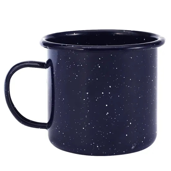 9cm High Quality American Style White DOT Enamel Camping Mug