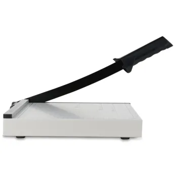 High-Quality Deli 8015 Steel Paper Cutter - Comfortable and Durable Office Supply (White/Gray)