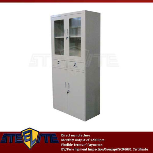 FC-B2D Modern Design Steel File Cabinet With Glass Door