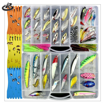 57-Item Fishing Tackle Box: Comprehensive Kit Including Hard and Soft Bait, Bass Fishing Baits, Hooks, Swivels, and Lures