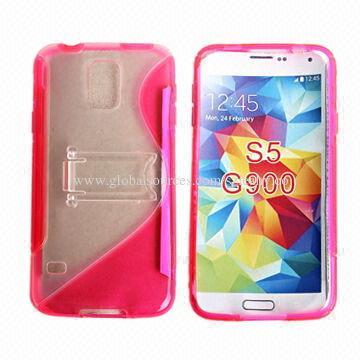 "S" Style TPU+PC Case with Stand, for Samsung Galaxy S5